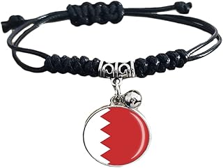 Bracelet tressé drapeau de bahreïn, chaîne en nylon réglable, bracelet en cristal souvenir