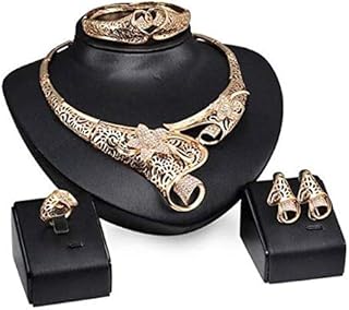 Ensemble d'accessoires de bijoux plaqués or pour femme, plaqué or, sans pierres