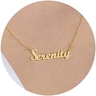 Collier prénom en acier pour femmes filles colliers personnalisés plaqués or