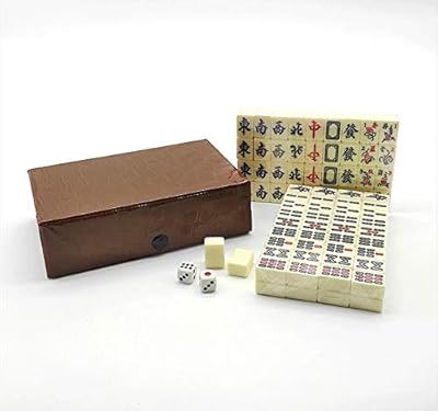 Mini jeu de mahjong obai avec boîte en polyuréthane, ensemble de mah jong chinois traditionnel pour la maison ou les voyages, ensemble de jeu familial pour les fêtes et les réunions entre amis. Diaytar : Des offres irrésistibles chaque jour