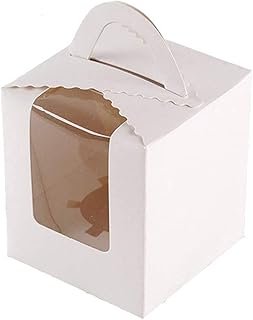 Red dot gift® lot de 50 boîtes à cupcakes individuelles avec poignée