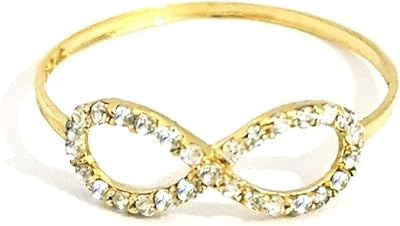 Bague en or pur 18 carats, parsemée de pierres de zircon infini
