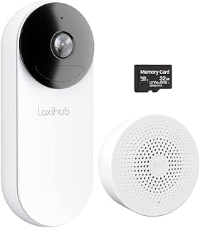 Caméra de sonnette vidéo sans fil laxihop caméra intelligente avec carillons