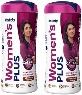 Women plus horlicks calcel jar saveur chocolat 400 g, paquet de 2