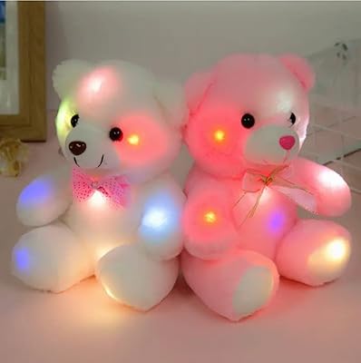 Ours en peluche doux et lumineux avec lumières led colorées réglables, paquet