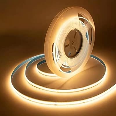 Bande lumineuse led flexible cob fcob 3000k blanc chaud 5 mètres, ruban lumineux