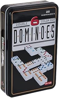 Jeu de dominos doubles rapex, 6 couleurs, 28 pièces classiques dans une boîte