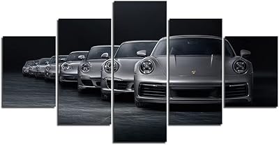 5 pièces affiche de voiture classique 911 en toile, conception de voiture