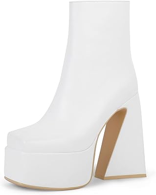 Chaussures à bout carré en similicuir wetkiss à talon épais et talon triangulaire. Diaytar : Qualité professionnelle, prix grand public