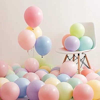 Ballons pastel 100 pièces 10" ballons macarons, ballons multicolores en latex arc-en-ciel
