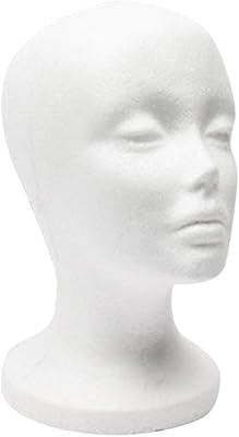 Tête de perruque en polystyrène usalade pour femme, tête de mannequin en mousse