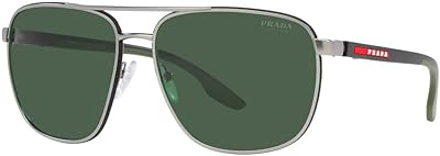 Lunettes de soleil carrées linea rossa pour hommes, ps 50ys, 62-16-140 mm, gris