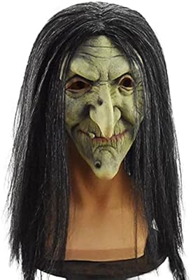 Masque d'halloween effrayant, masques en latex de femme ancienne assortis à des robes