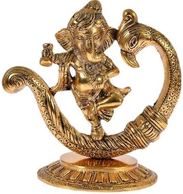 Pièce décorative fashion biz ganesha dansant avec damaro sur paon, pièce d'exposition décorée