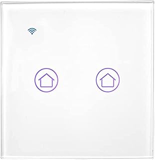 Interrupteur d'éclairage intelligent, interrupteur tactile wi-fi, compatible avec alexa et google home, contrôle par application smart life, fonction de synchronisation, aucun hub requis 【fonctionne avec ou sans fil neutre】 (2 gangs). Électroménager, mode, beauté... Diaytar a tout en stock