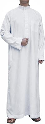 Thobe arabe saoudien pour hommes, dishdasha thobe à manches longues, robe islamique du