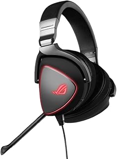 Casque de jeu ass rog avec anneaux led rouges microphone et connexion usb-c®