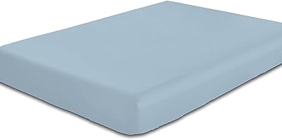 Drap-housse cotton home, taille simple, bleu métallisé (120x200+ 25 cm)