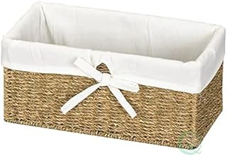 Panier d'étagère en jonc de mer vintiqueways doublé d'une doublure blanche
