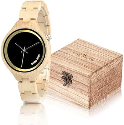 Bobo% birds montre pour femme élégant cadran simple bracelet en bois montre-bracelet à