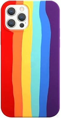 Coque de protection en silicone pour iphone 13 pro max aux couleurs arc-en-ciel