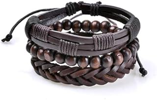 Bracelets punk en cuir véritable pour hommes, onyx, lave, hématite, accessoires de bijoux