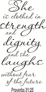 Art mural des écritures proverbes versets bibliques 31:25 décalcomanies murales en vinyle, citations, autocollants, décor v4 noir 1. Électroménager, mode, beauté... Diaytar a tout en stock