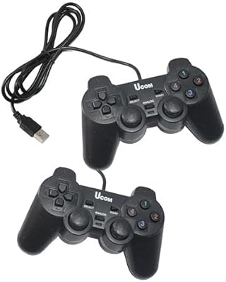2-en-1 pc dual shock twin joypad contrôleur de jeu usb