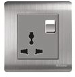 Prise de commutation universelle danube home milano 16a | plaque en métal argent