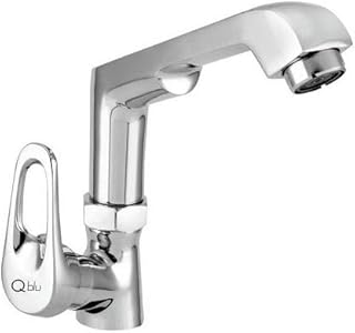 Robinet à col de cygne en laiton qblu crn- 1122, argent, finition chromée