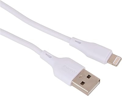 Câble lightning en pvc porodo, 1,2 m de long, 2,4 a - blanc