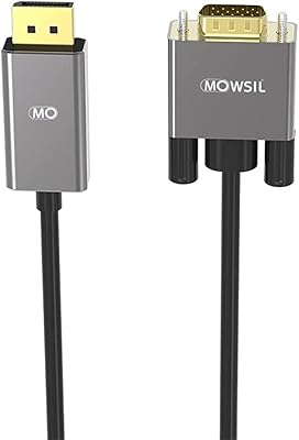 Câble displayport vers vga pour souris, 2 m, gris. Diaytar : Votre allié pour des achats malins et économiques