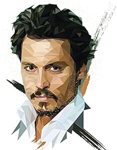 Affiche johnny depp - impression d'art polygone - décoration murale de chambre à coucher - cadeau pour petit ami ou petite amie (polygonal, 11 x 14). Consommez mieux avec Diaytar, votre marketplace discount