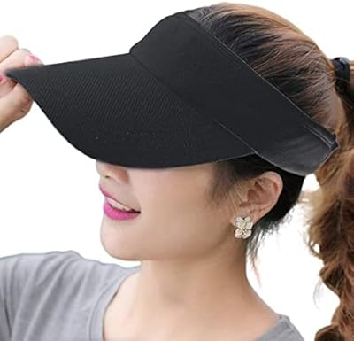 Chapeau de soleil pour femme, bandeau de sport réglable à bord long