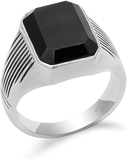Bague élégante en argent sterling avec pierres précieuses avec un élégant design turc