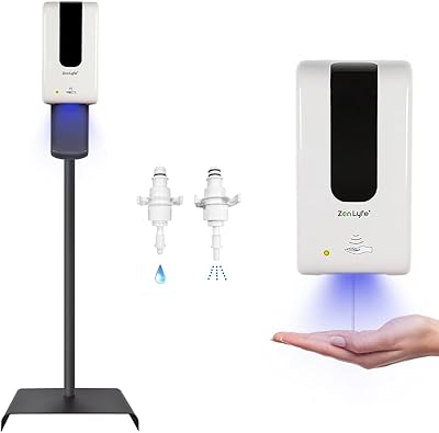 Distributeur automatique de désinfectant pour les mains zen levy avec support, station