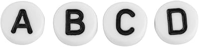 500 pièces de perles rondes en acrylique de l'alphabet blanc \"a-z\" perles rondes