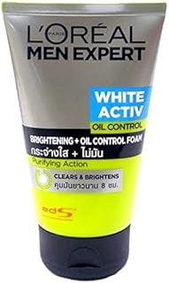 L'oréal paris men expert white activ oil control mousse de charbon, 100 ml