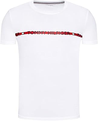 T-shirt à imprimé drapeau tommy hilfiger pour homme blanc s