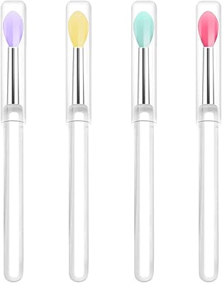 Pinceaux à lèvres en silicone lormay avec poignées et couvercles transparents. applicateur parfait
