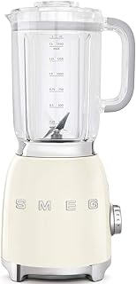 Mélangeur smeg à quatre vitesses, 1,5 litre, métal, crème, blf01cruk