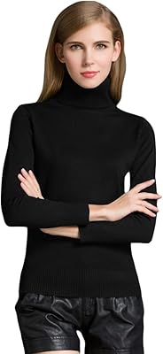 Pull d'hiver à la mode pour femmes, col roulé, manches longues, pull tricoté
