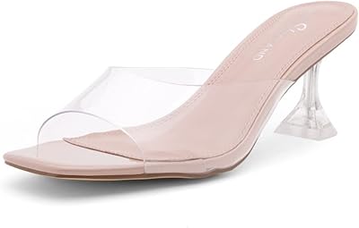 Chaussures plates à bout ouvert et à bout pointu pour femmes, en perspex