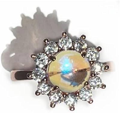 Bagues en pierre de lune en or rose flower valley pour femmes, bague