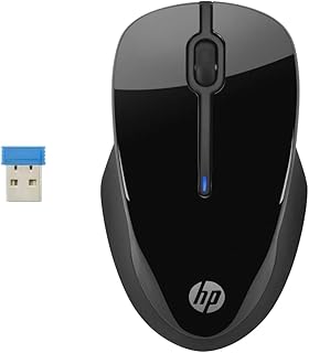 Souris sans fil hp 250 noire usb 2,4 ghz avec led bleue 1