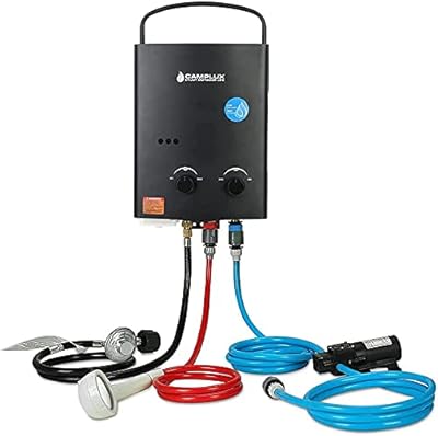 Chauffe-eau de camping portatif au gaz propane camplux 132 gpm avec kits
