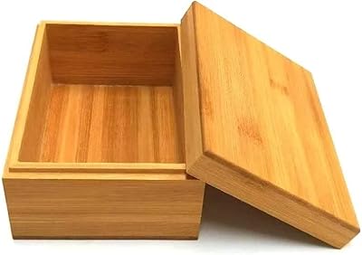 Boîte de rangement en bambou avec couvercle, boîte de rangement en bois, boîte