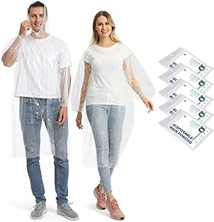 Ponchos de pluie jetables pour adultes, 5 pièces, manteau de pluie transparent