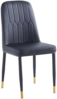 7star 4pc chaises de salle à manger bon marché en simili cuir noir et gris avec meubles de base en métal rembourrés en mousse (noir). Diaytar : Le premier choix des acheteurs avisés