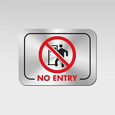 Panneau d'interdiction d'entrée rab, acier inoxydable pour bureau, portes en verre, portes
